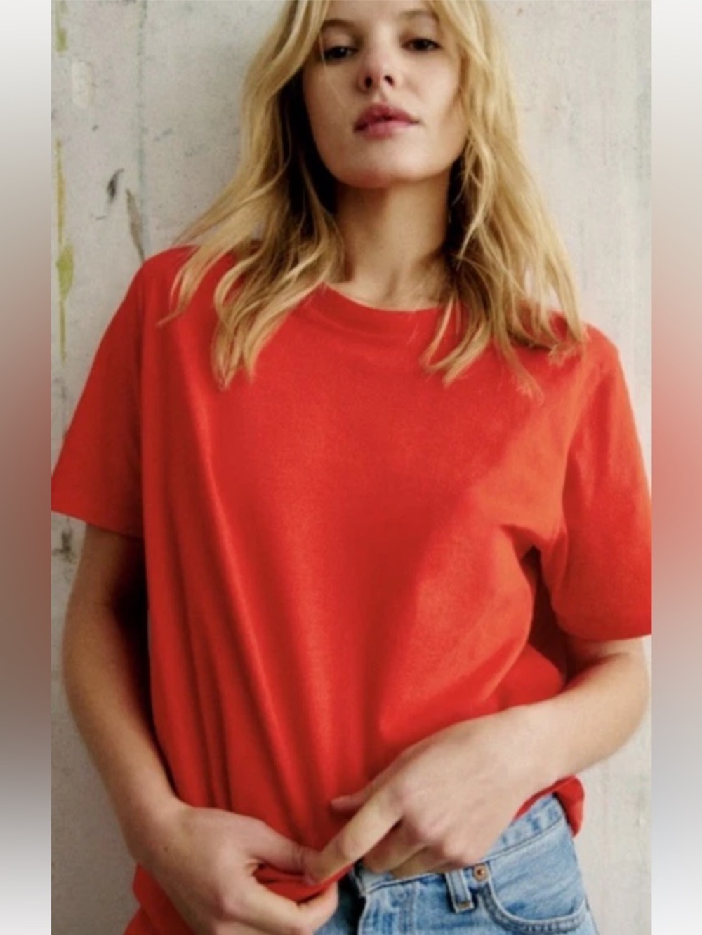 Sezane Top Women’s Size Small Conrad Cotton Short Sleeve T-Shirt  Boxy Oversized